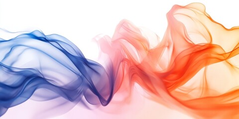 Obraz premium Abstract Blue and Orange Swirling Smoke Flowing Fabric Colorful Background