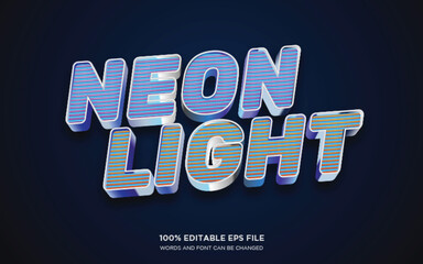 Neon Light 3D editable text style effect	
