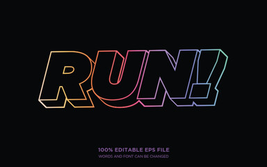 Running Faster editable text style effect	
