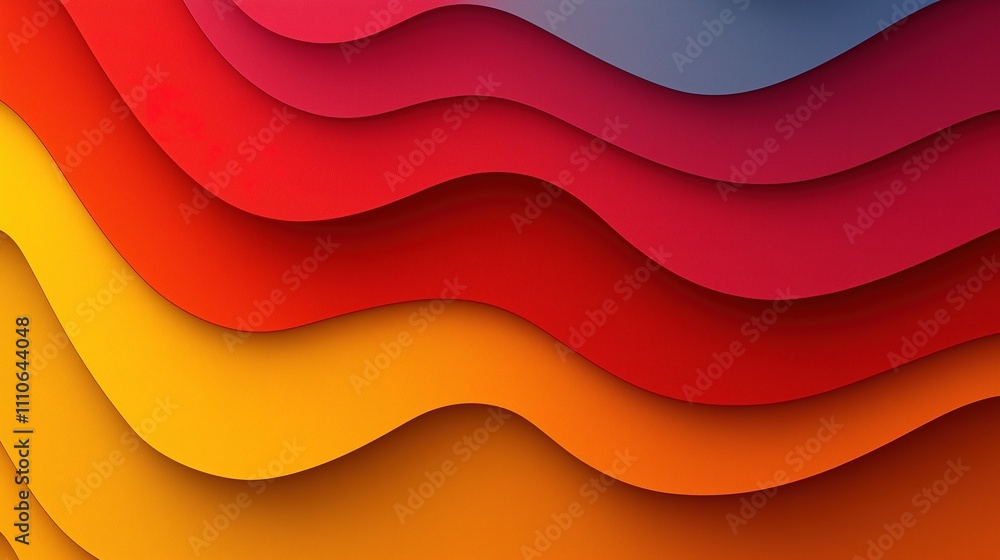 Poster vibrant abstract waves in red, orange, and yellow hues create a dynamic and colorful visual experien