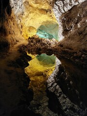 Interior de la Cueva de los Verdes en Lanzarote