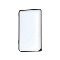 Isolated black smartphone with blank white screen on transparent background - great for displaying mobile apps or websites!