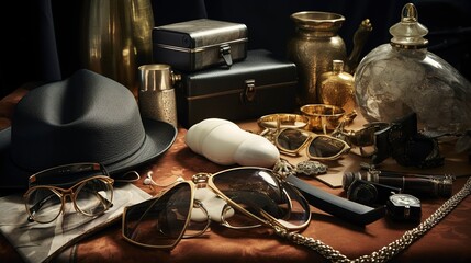 A photo of a curated collection of timeless accessories