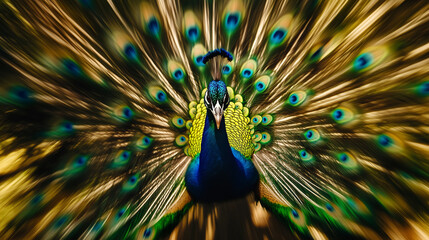 Naklejka premium peacock feather close up
