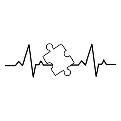 Heartbeat Line Puzzle Piece