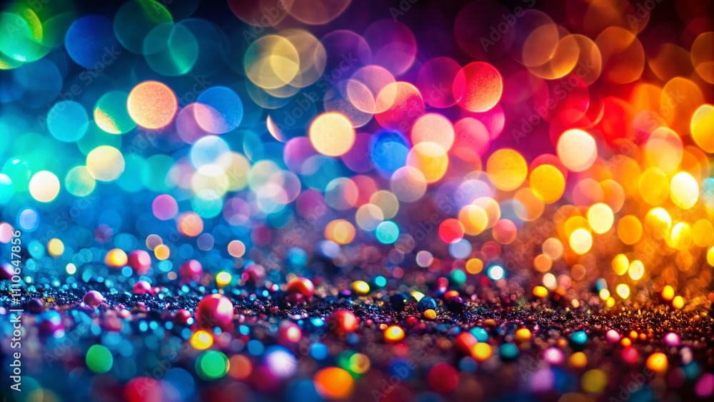 Poster captivating macro photography backgrounds featuring colorful bokeh textures with ample space for cop