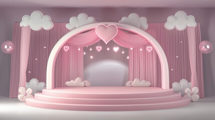 pink background with hearts