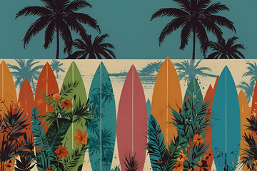 Travel places in the world, Aerial view of a tropical island with lush greenery, turquoise waters, and a seaplane landing on serene beach, Paintbrush art paint creativity craft backgrounds exhibition