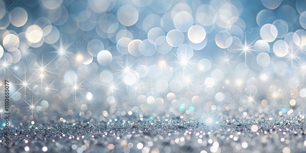 Aufkleber captivating silver glitter sparkle on a soft white background creating a dreamy bokeh effect perfect