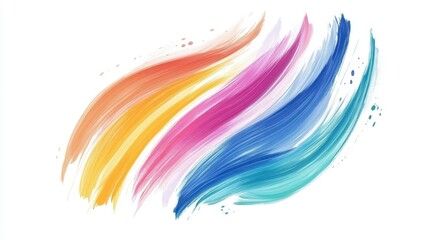 Elegant brush strokes in pastel colors on a white background, creating a clean and artistic design.