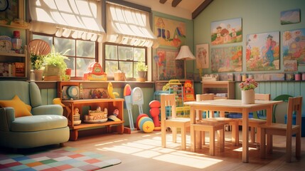 A photo of a daycare quiet corner for relaxation.