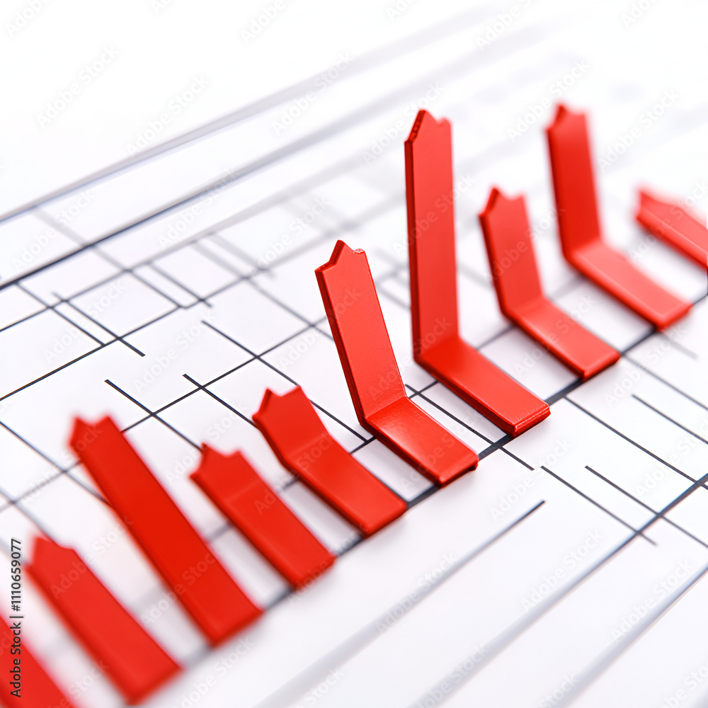 Poster analyzing business growth trends office workspace chart visuals professional environment close-up pe