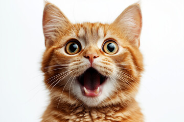 Close-up of a cat on a white background