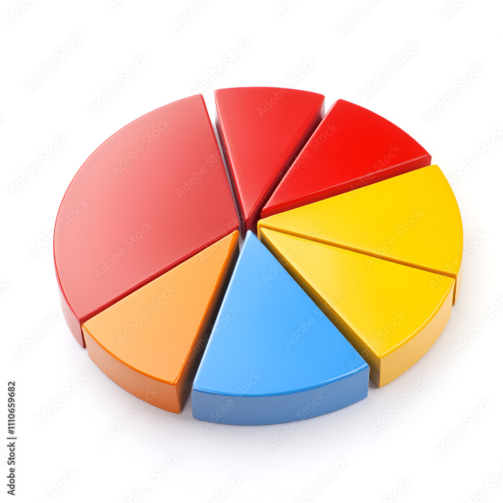 Poster colorful pie chart visualizing data distribution office environment infographic business concept aer
