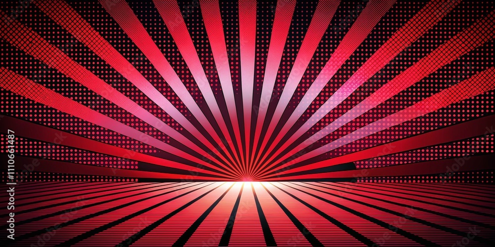 Poster classy abstract background featuring linear half tone pattern in red and black, evoking retrowave sy