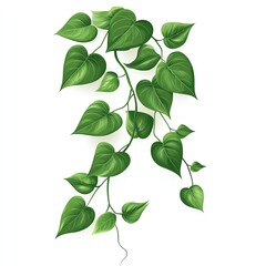 Obraz premium Lush green vines with heart-shaped leaves, perfect for nature-themed designs.