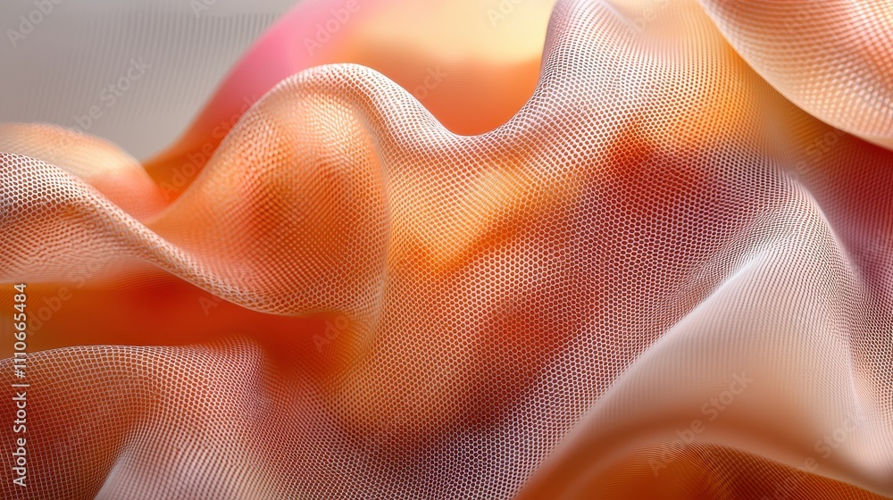 Poster abstract soft textile waves in warm tones and textured patterns