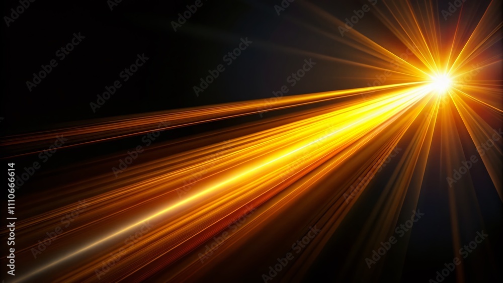 Aufkleber Close-Up of Isolated Light Beam on Black Background, Creating Dramatic Effects with Copy Space for Text or Design Elements in Various Creative Projects