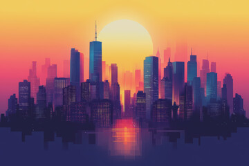 Fototapeta premium Modern gradients, Franklin City, minimalist, smooth gradient, creative.