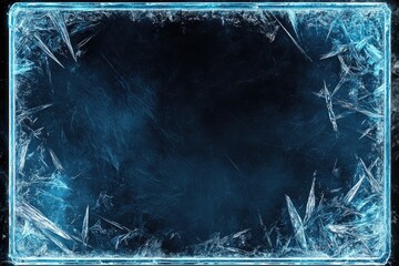 Frozen Window Pane Icy Texture Background