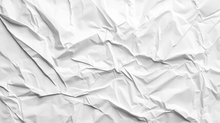 Fototapeta premium A close-up view of a crumbled white paper sheet, showcasing intricate folds and texture, perfect for backgrounds or abstract design concepts.