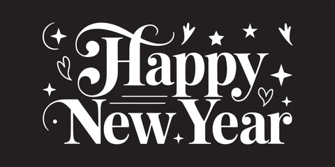 Fototapeta premium Happy New Year Typography Design