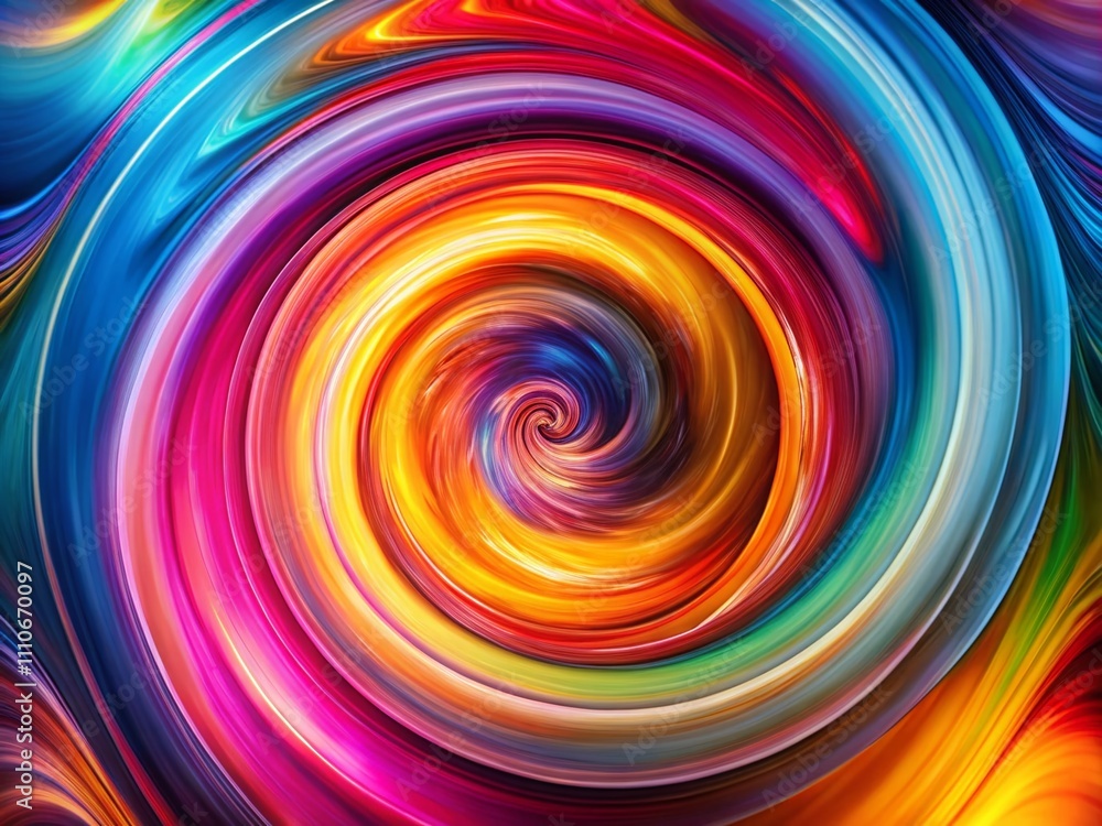 Poster colorful abstract spiral tie-dye backgrounds with long exposure effects, capturing a vivid display o