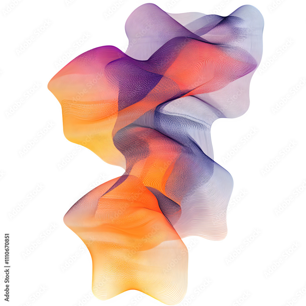 Leinwandbilder vibrant, flowing lines create abstract and dynamic shapes on a transparent background, perfect for c