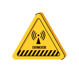 Non ionizing triangle symbol. Hand draw, vector flat illustration.