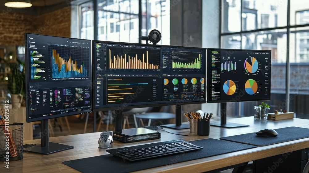 Poster optimizing workspaces multiple monitors for a tech-savvy productivity boost