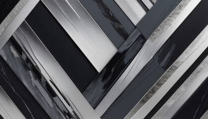Obraz premium Geometric background of sleek silver and black lines in a modern pattern