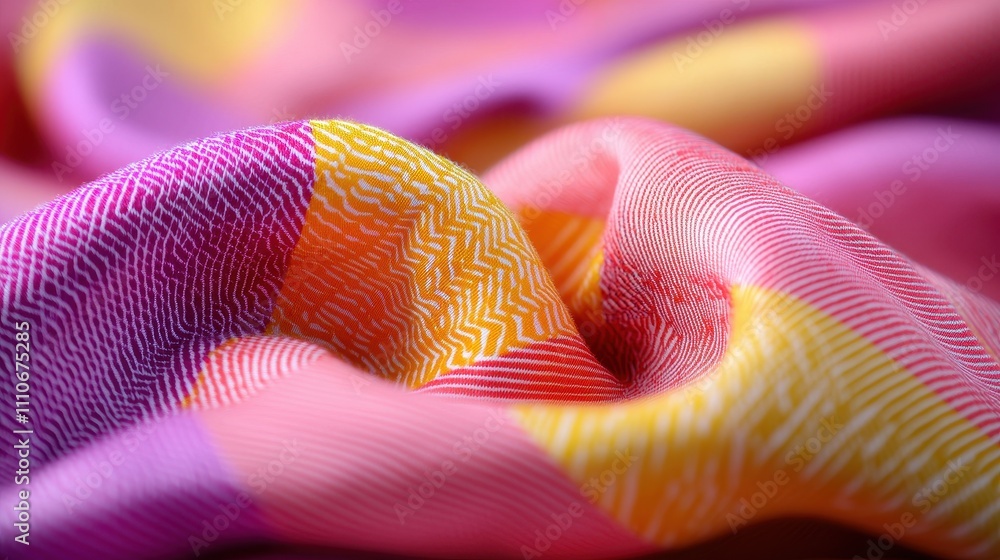 Aufkleber colorful abstract fabric texture with smooth waves and patterns