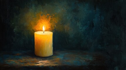 A serene sympathy card image featuring a lit candle on a dark background, providing a respectful and elegant space for messages