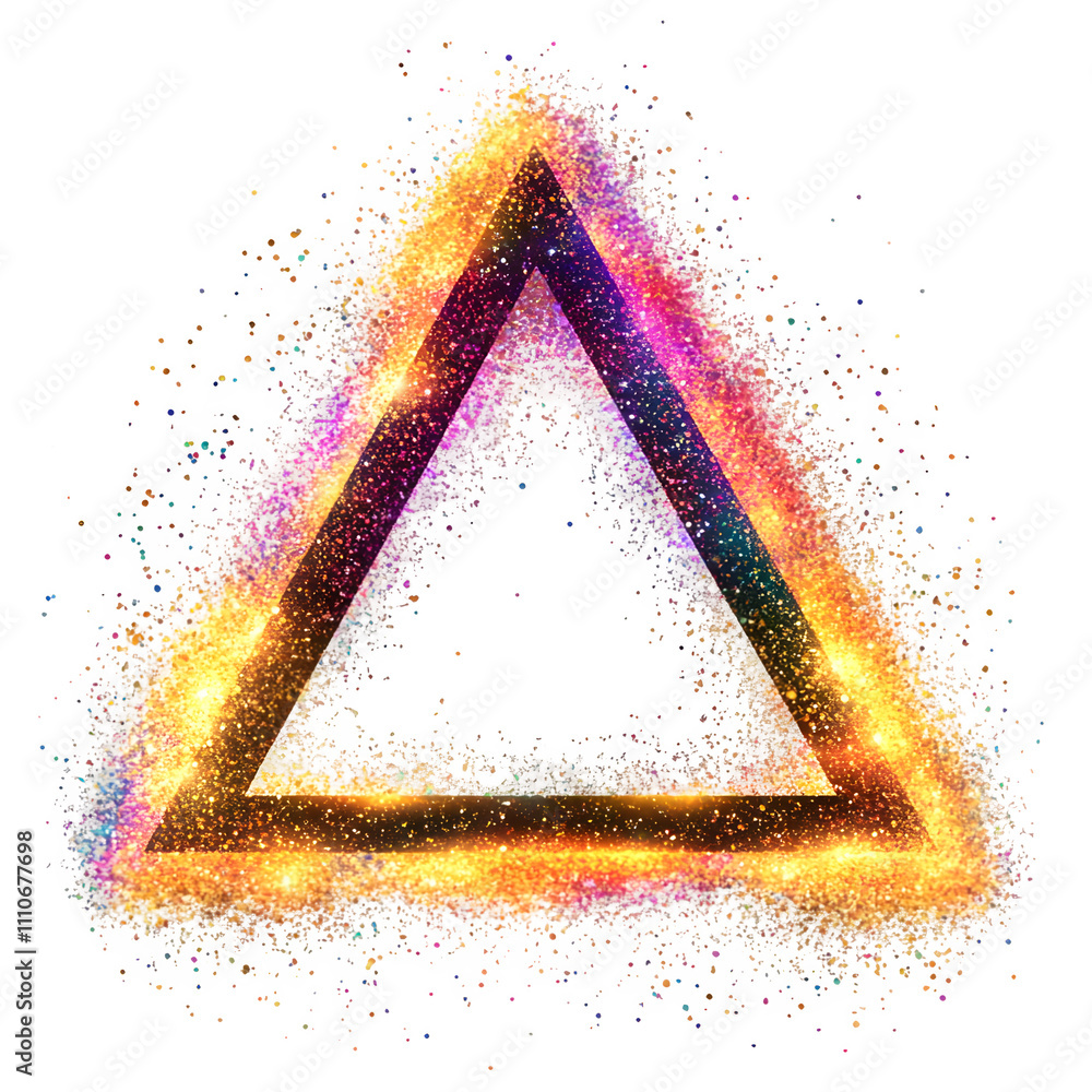 Aufkleber Vibrant, radiant triangle border with glitter and sparkles on a clear backdrop, ideal for adding a hint of enchantment to any project