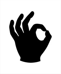 Hand ok gesture silhouette vector illustration design on white background.