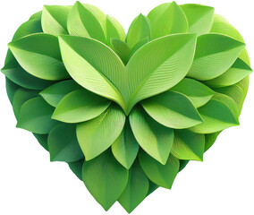 Environment nature conservation 3D leaves grow of green Heart shape isolated