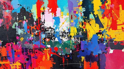 Fototapeta premium Hand-painted abstract expressionist artwork with thick brush strokes and textured canvas, thick brush strokes, modern masterpiece, hand-painted, abstract expressionism, bold statement