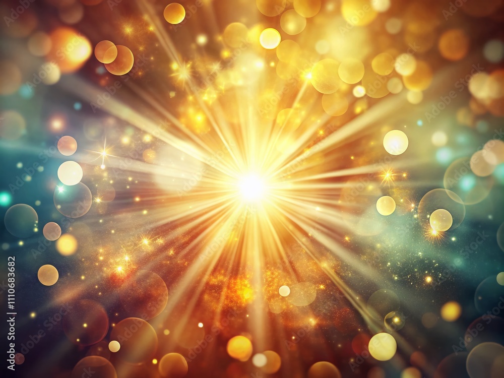 Poster distressed light burst background with bokeh effect for creative design projects and digital artwork