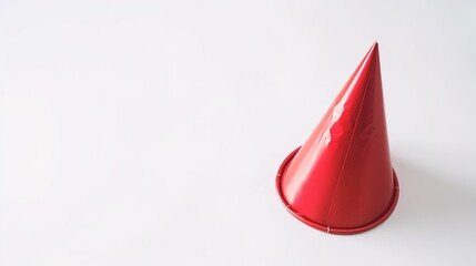 Fototapeta premium Party Hat Isolated on White Background - A Festive and Colorful Decoration Element. The Bright and Cheerful Party Hat Standing Alone on the Pure White Background, with Its Fun Shape and Vibrant Colors