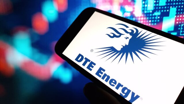 Konskie, Poland - November 30, 2024: DTE Energy company logo displayed on mobile phone
