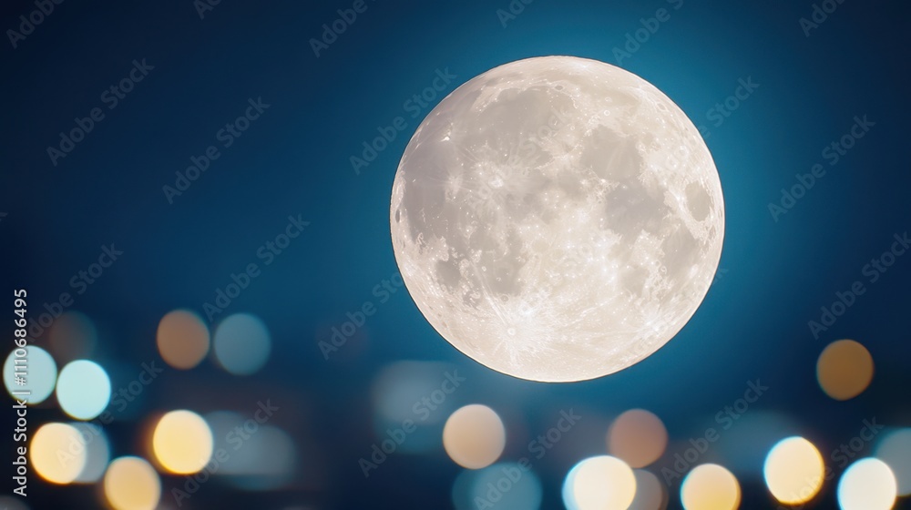 Poster exploring the intricate details of the snow moon through a telescope on a clear night