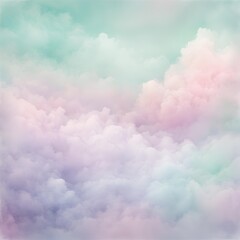 Fototapeta premium Dreamy Pastel Sky with Swirling Clouds and Ethereal Watercolor Texture