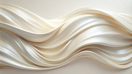 Obraz premium Elegant Aerial Photography of Rich Ivory Wave Abstract Background Isolated on White, Showcasing Subtle Textures and Fluid Forms for Modern Design and Artistic Applications