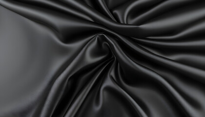 Black gray satin dark fabric texture luxurious shiny that is abstract silk cloth background with patterns soft waves blur beautiful, collage style