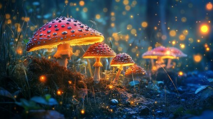 Fototapeta premium abstract mushroom in the forest