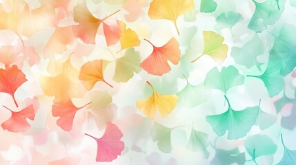 Ginkgo biloba plant leaf closeup view.