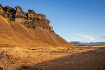 Mountain in a beautiful weather in the autumn, Iceland