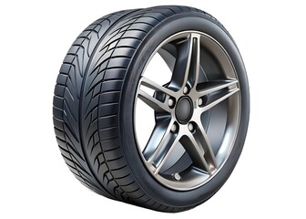 Obraz premium Dynamic Design of a Stylish Alloy Rim on a Sporty Tire
