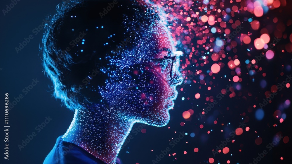 Poster dynamic visualization of social media interaction in abstract digital expression