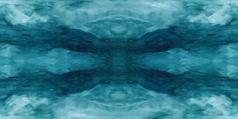 Fototapeta premium Abstract teal watercolor background with a dark blue stormy sky, seamless texture for design.